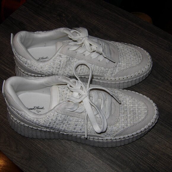White Woven Persephone Platform Sneakers 9.5 - Picture 9 of 9